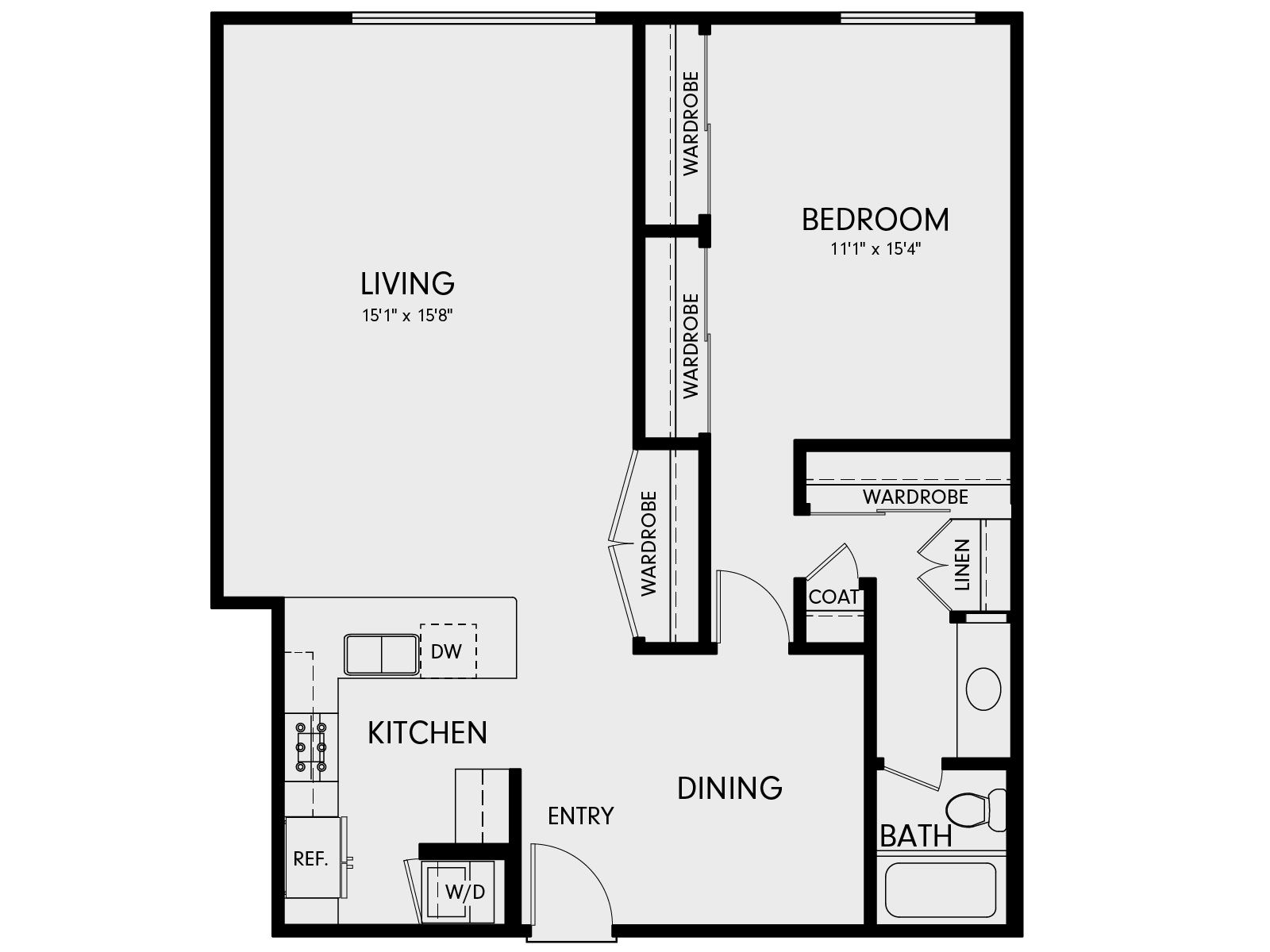 Wayfarer Marina Del Rey, CA 1F Floor Plan 930 SF