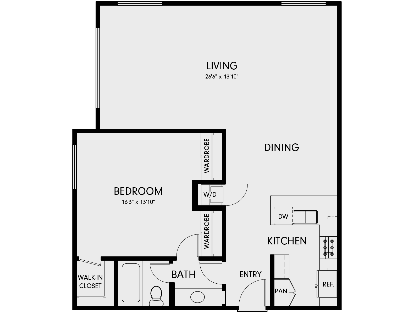 Wayfarer Marina Del Rey, CA 1G Floor Plan 977 SF
