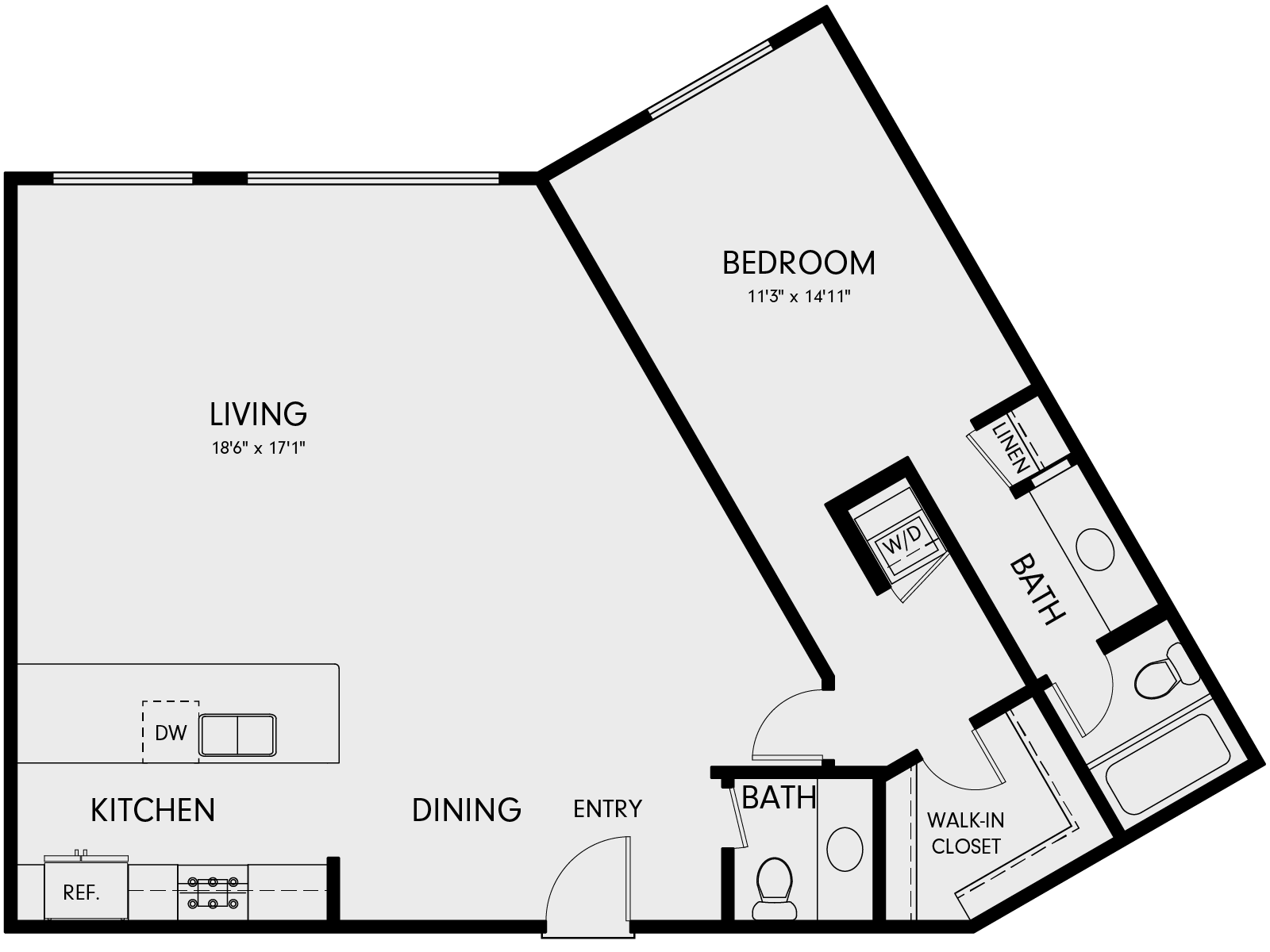 Wayfarer Marina Del Rey, CA 1H Floor Plan 1088 SF