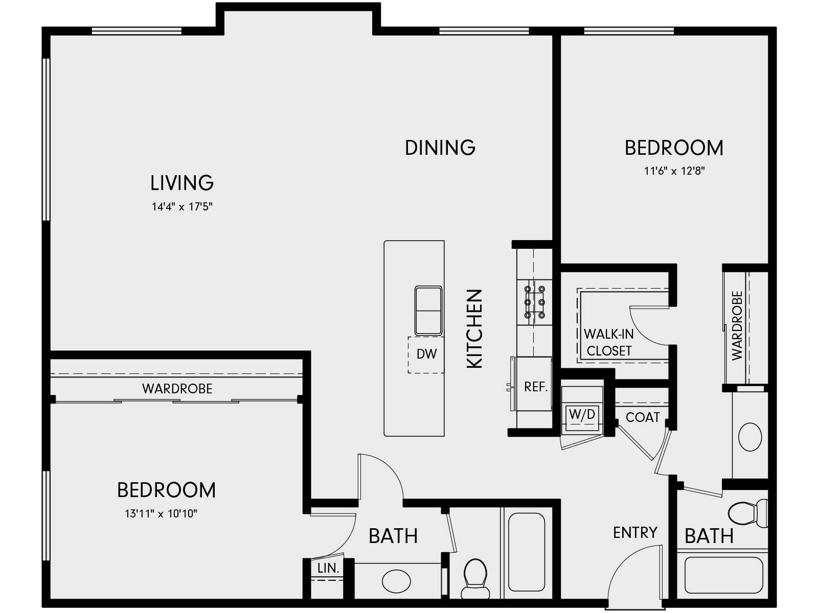Wayfarer Marina Del Rey, CA 2A1 Floor Plan 1298 SF