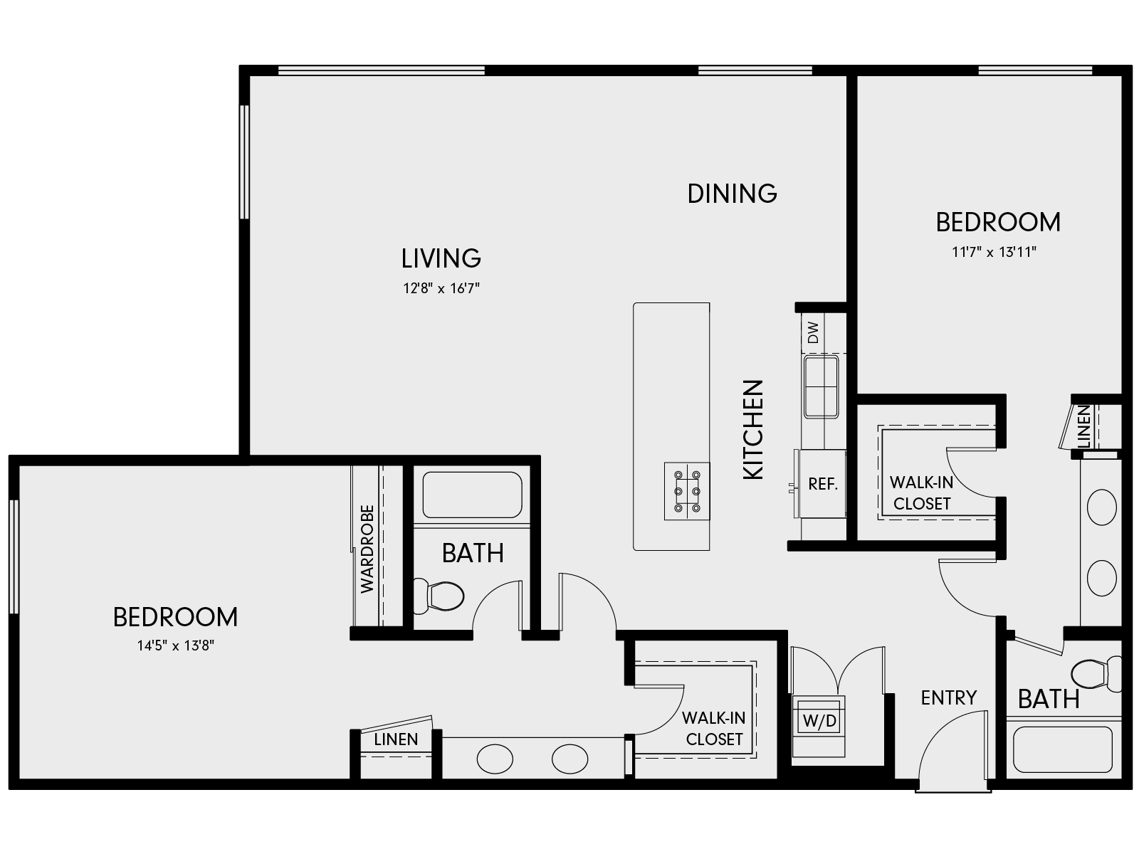 Wayfarer Marina Del Rey, CA 2C1 Floor Plan 1362 SF
