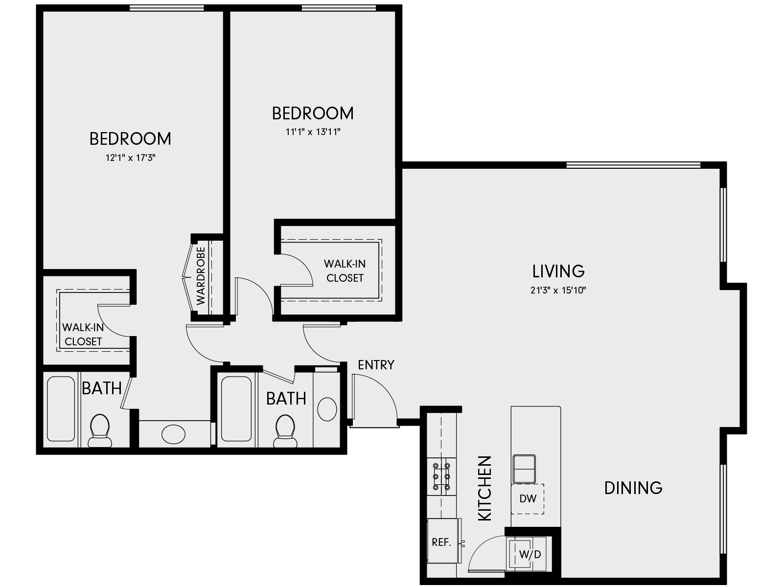 Wayfarer Marina Del Rey, CA 2C2 Floor Plan 1322 SF