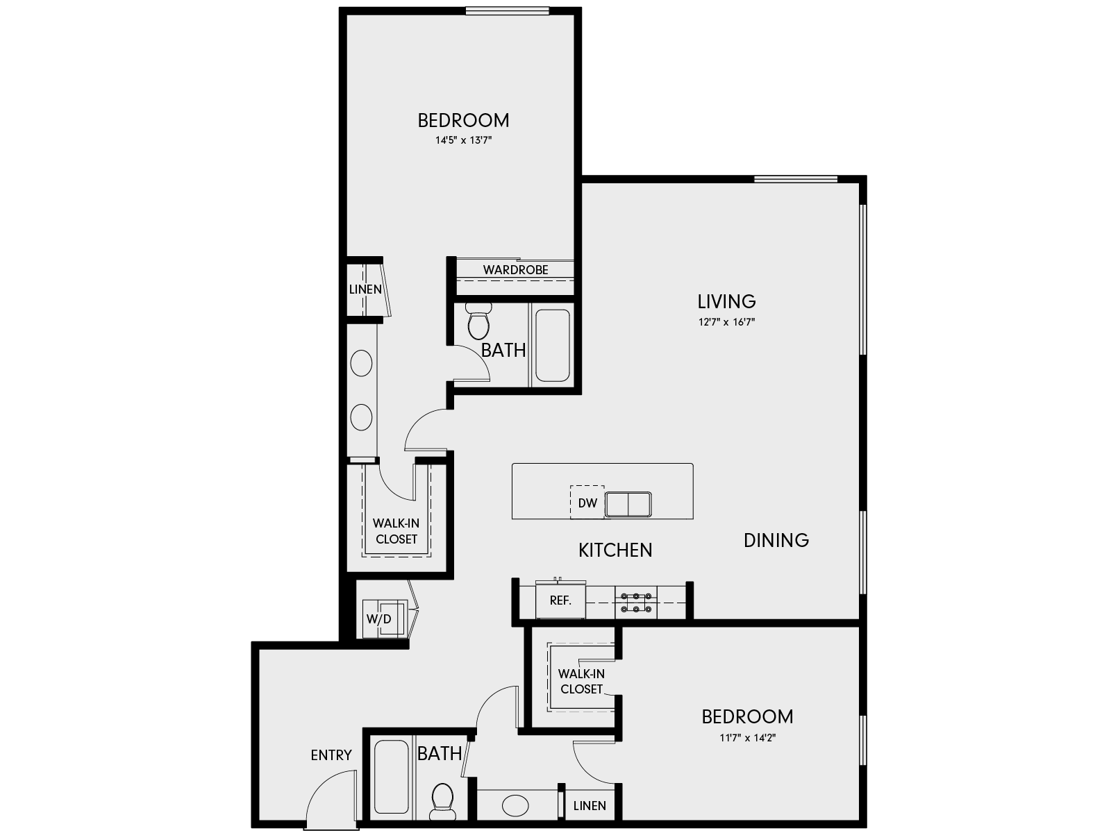 Wayfarer Marina Del Rey, CA 2C4 Floor Plan 1340 SF