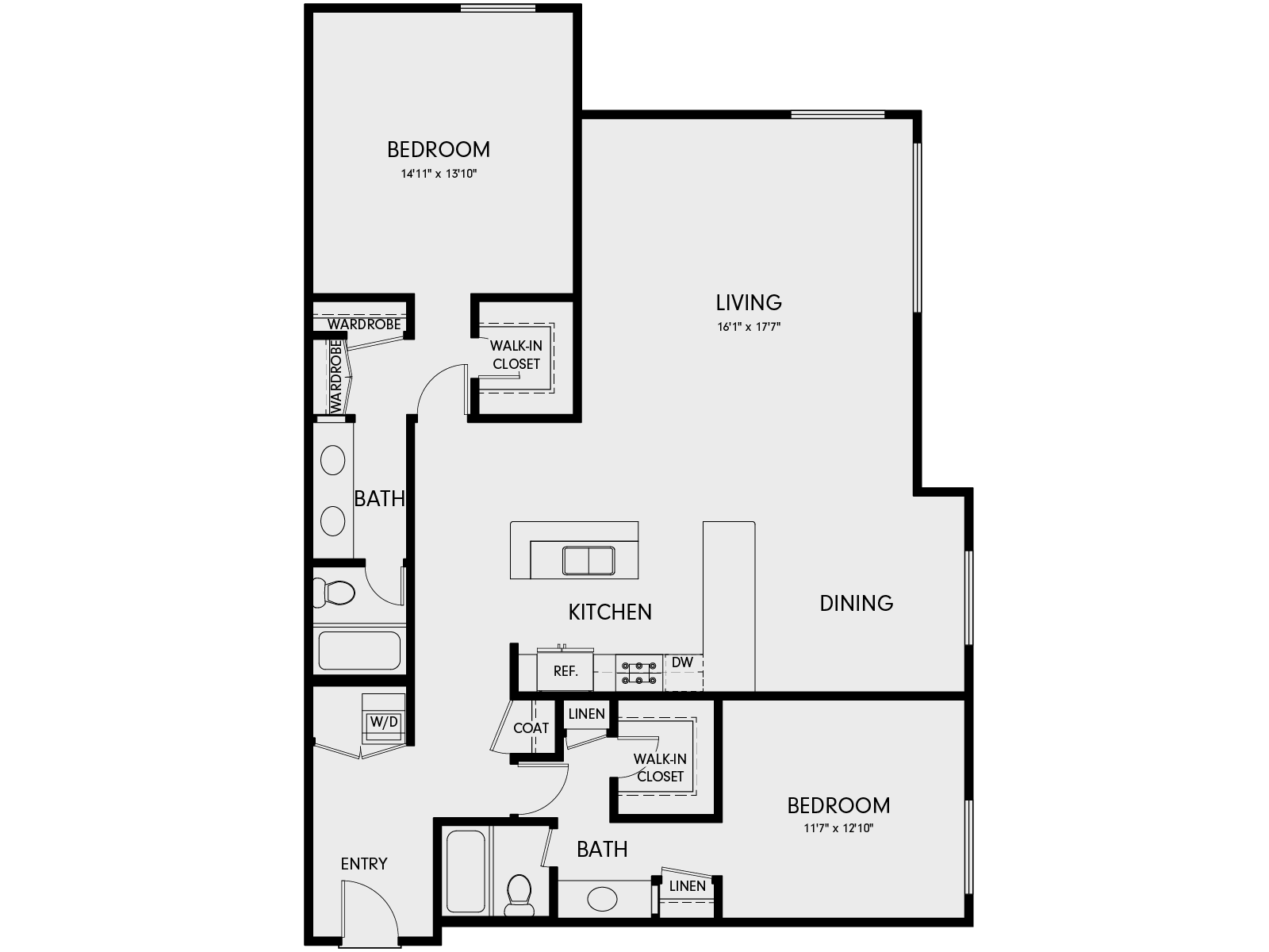 Wayfarer Marina Del Rey, CA 2C5 Floor Plan 1531 SF