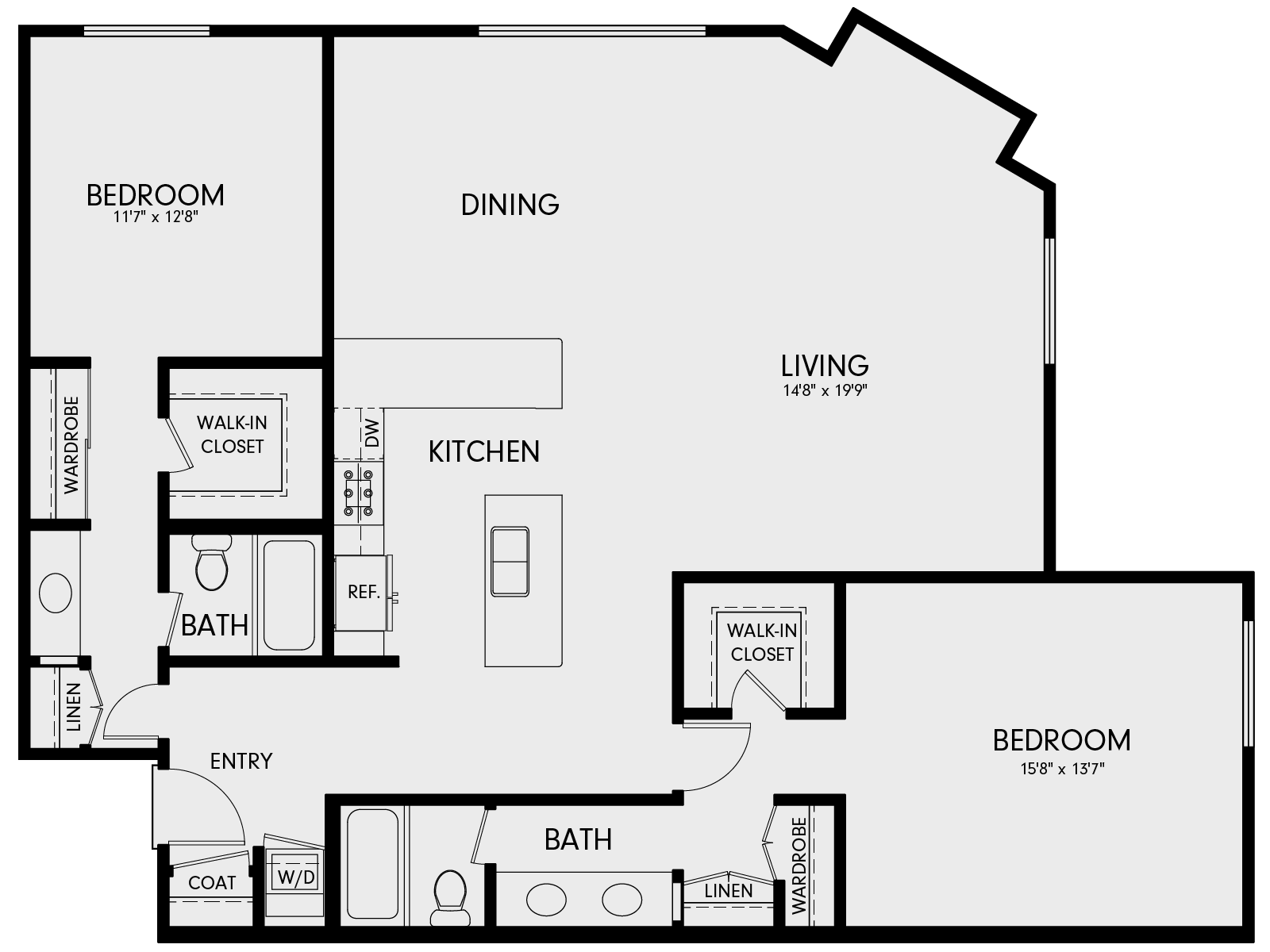 Wayfarer Marina Del Rey, CA 2C7 Floor Plan 1530 SF