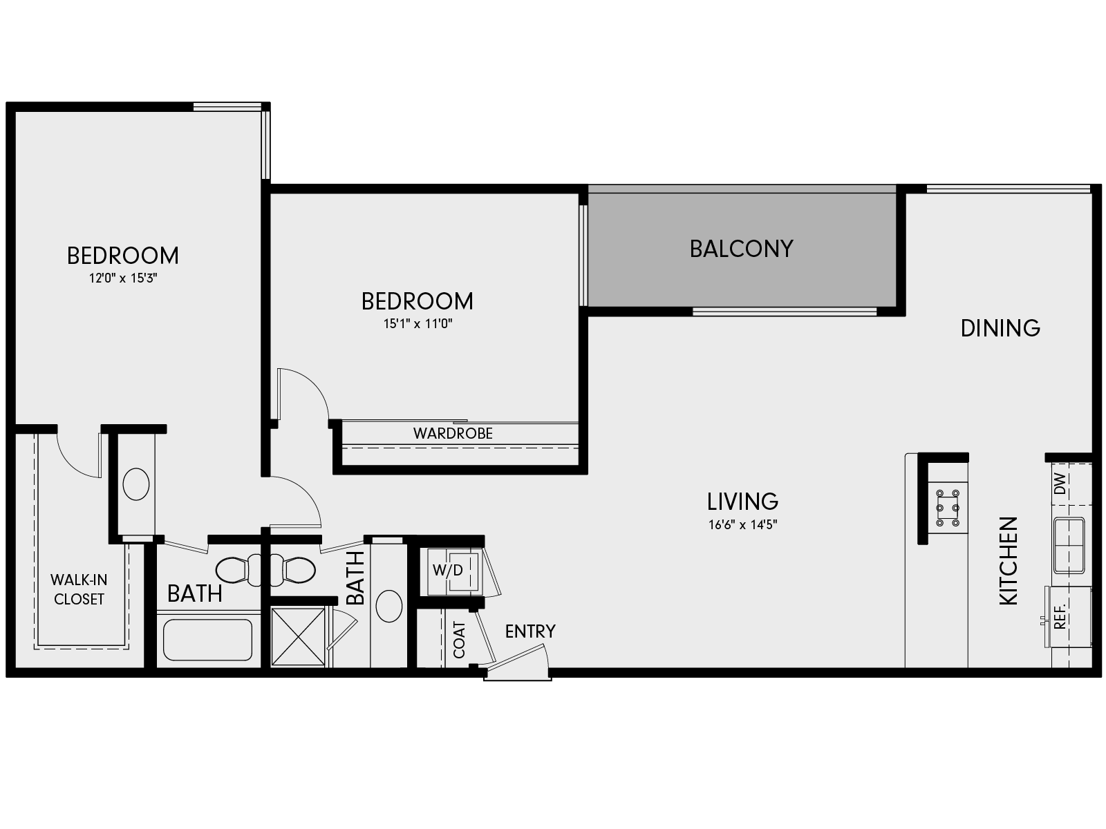 Wayfarer Marina Del Rey, CA 2S Floor Plan 1237 SF