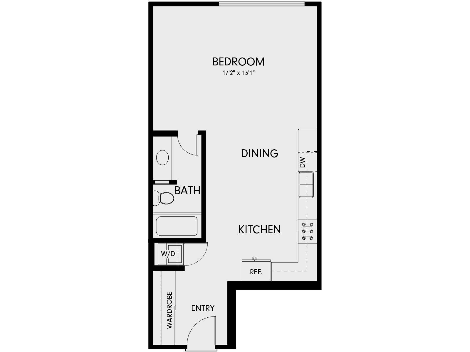 Wayfarer Marina Del Rey, CA Studio Floor Plan 708 SF