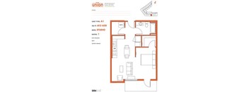 The Union Portland OR Studio Sq Ft 574 Unit A1-2