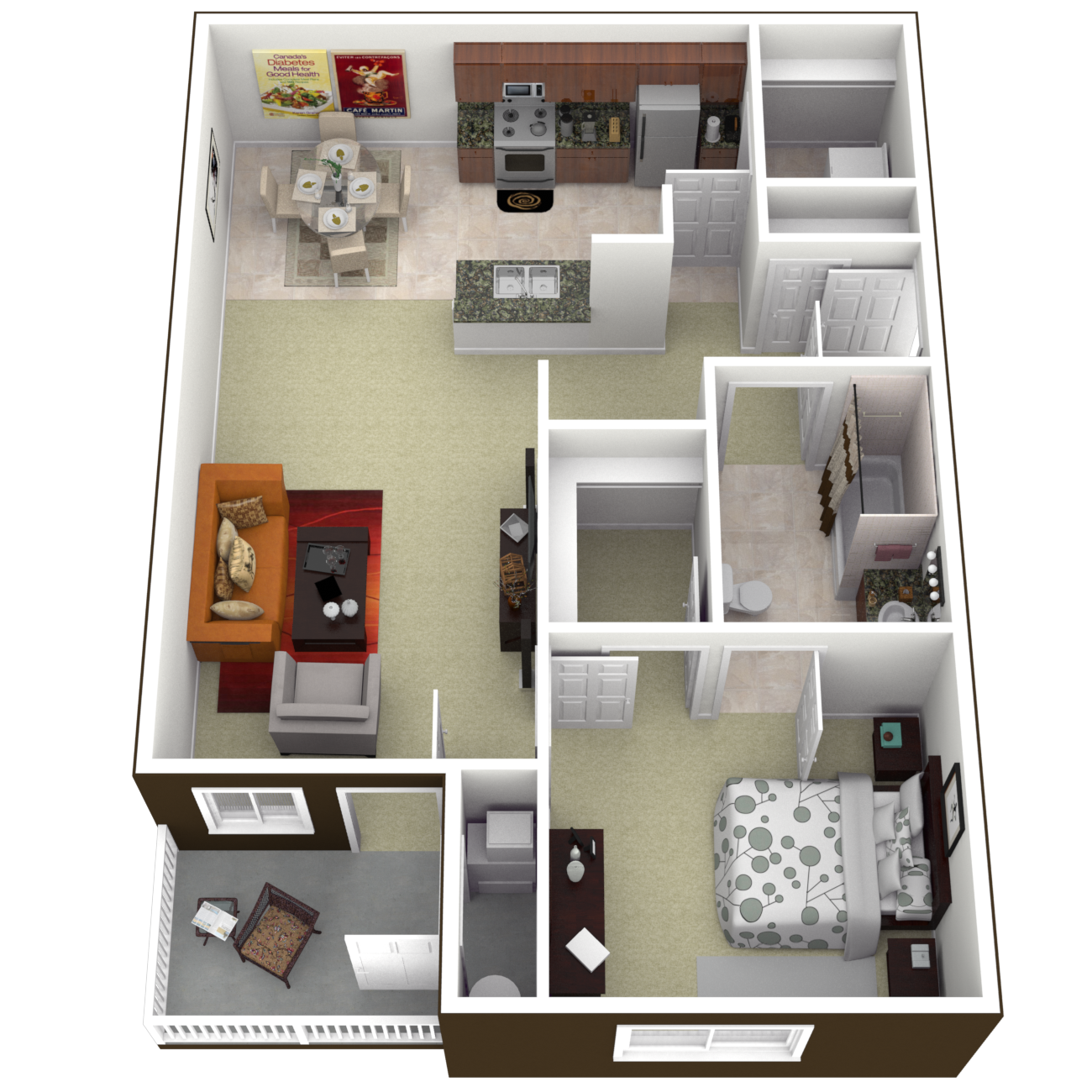 Floor Plans of Waterford Apartments in Spring Lake, NC