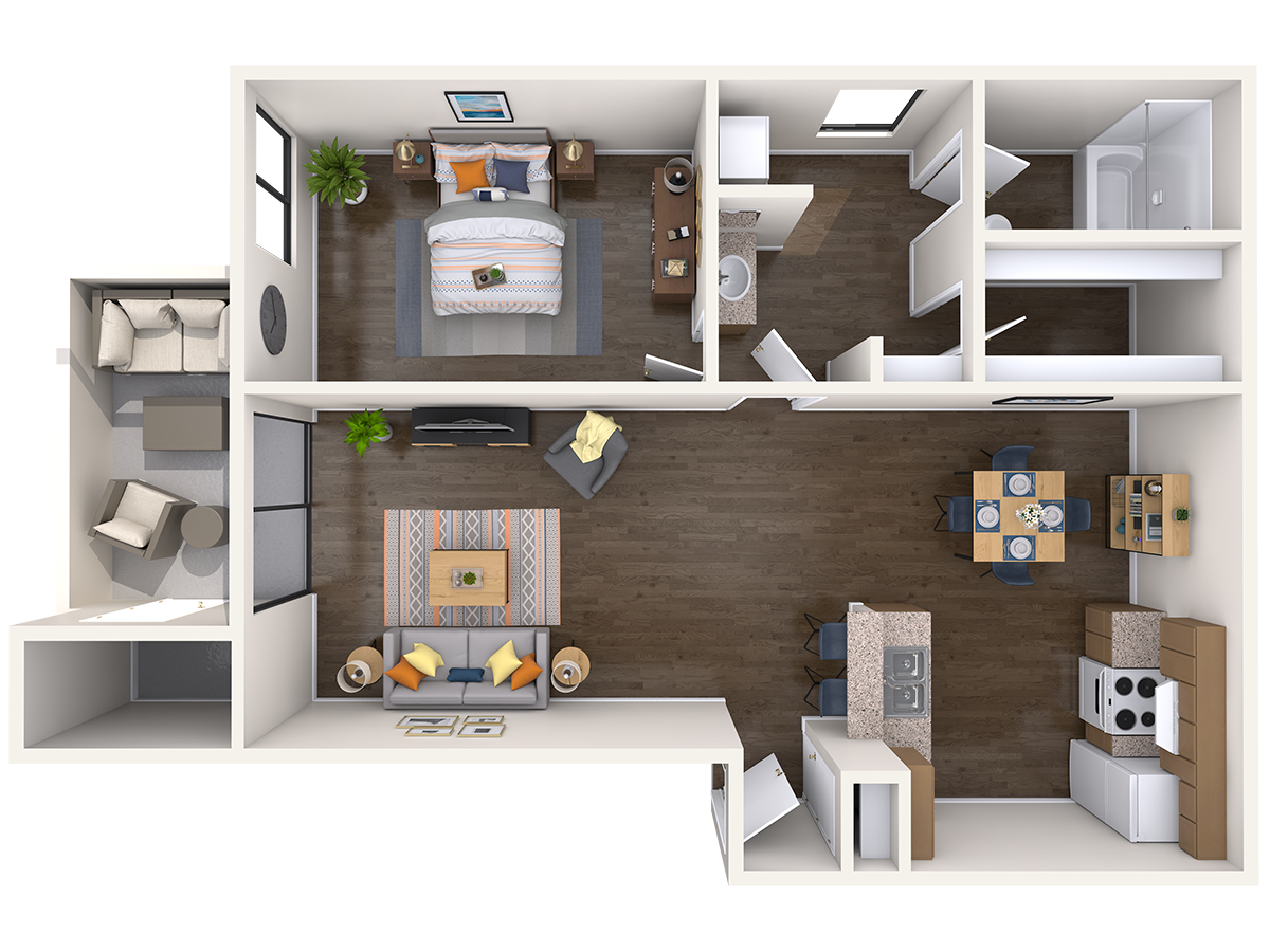 1 Bedroom - 1 Bath Downstairs