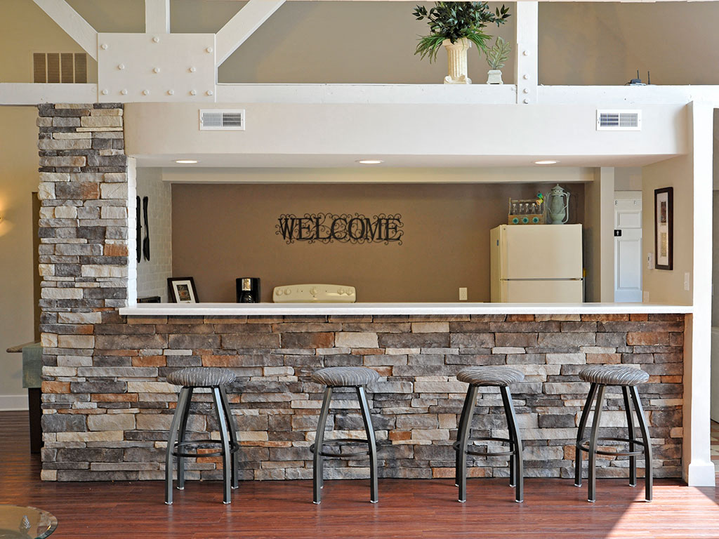 Clubhouse Kitchen with Breakfast Bar at Shannon Manor Townhouses, Michigan, 48423