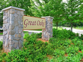 Entrance Sign Entrance Sign at Great Oaks Apartments, Rockford - Photo Gallery 4