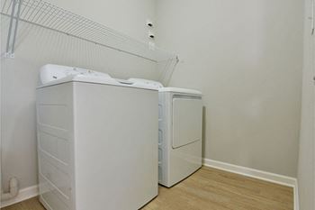In-Unit Full-Sized Washer and Dryer with Organizer at River Hills Apartments, Fond du Lac, WI