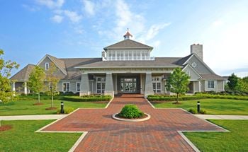 Luxurious Entrance Walking Path to Clubhouse at The Harbours Apartments, Clinton Township