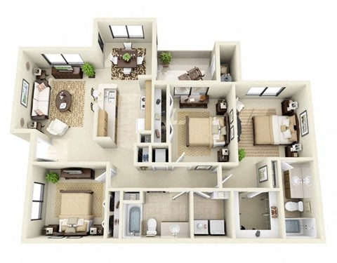The Joshua | 3 Bedroom 2 Bathroom Floor Plan