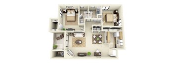The Laurel | 2 Bedroom 2 Bathroom Floor Plan