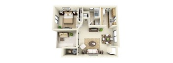 The Mesquite | 1 Bedroom 1 Bathroom Floor Plan