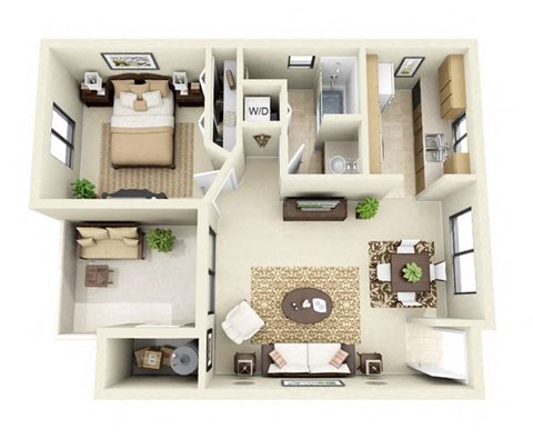 The Mesquite | 1 Bedroom 1 Bathroom Floor Plan