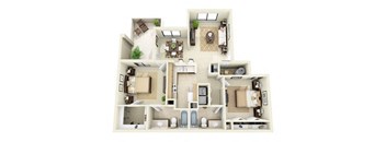 The Sage | 2 Bedroom 2 Bathroom Floor Plan