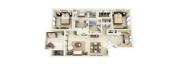 The Sonoran | 2 Bedroom 2 Bathroom Floor Plan