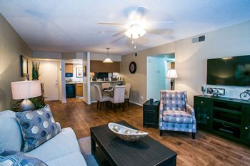 East Valley AZ Apartment Rentals with Spacious Living Room and Ceiling Fan