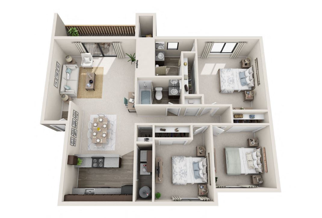 Three Bedroom Floorplan