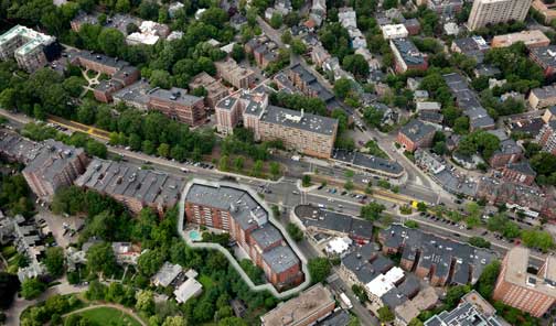 Aerial shot of property