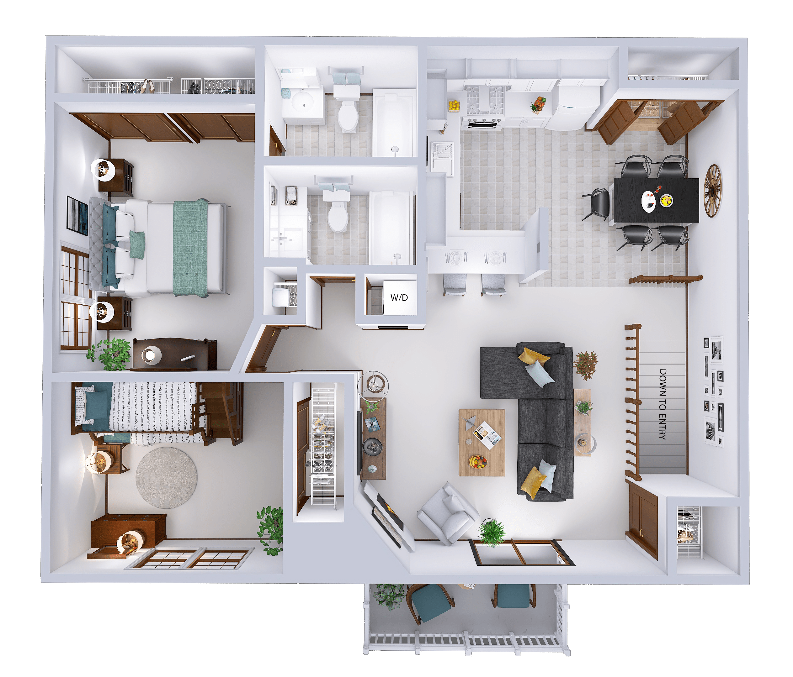 2 Bed, 2 Bath Upper w/ Fireplace