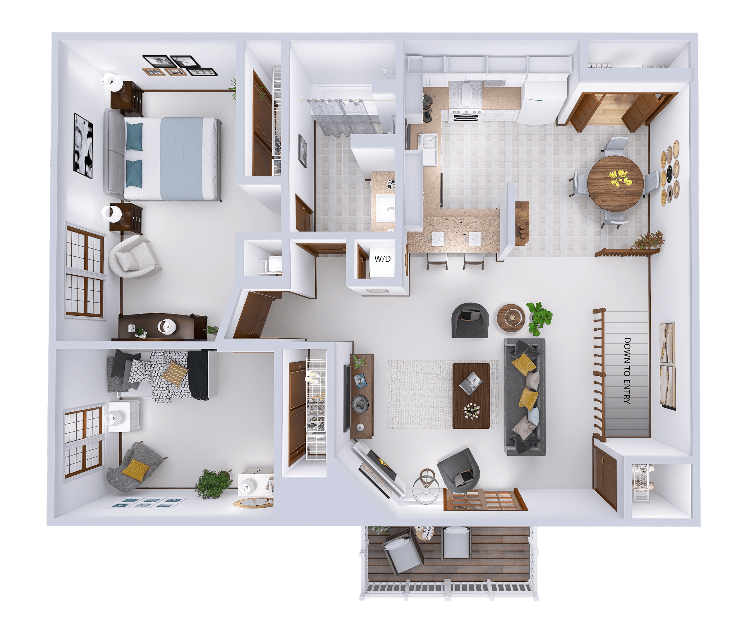 2 Bed, 1 Bath Upper w/ Fireplace