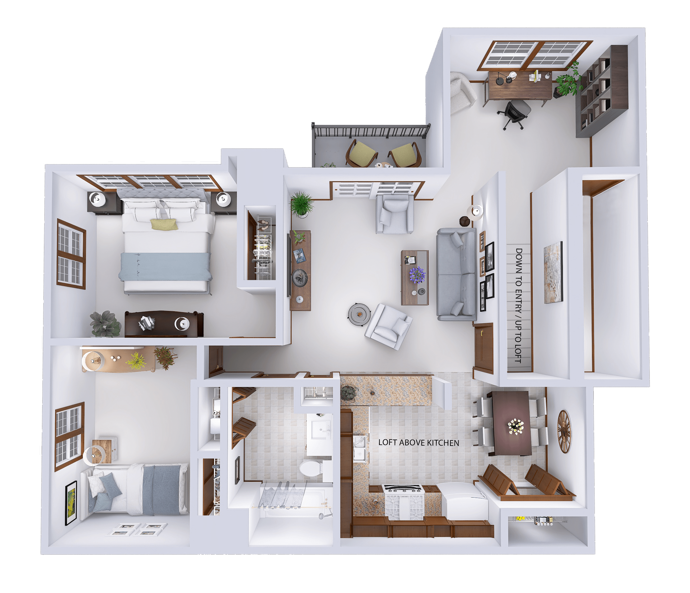 Phase 2 - 2 Bed, 1 Bath + Den, Creekside Loft