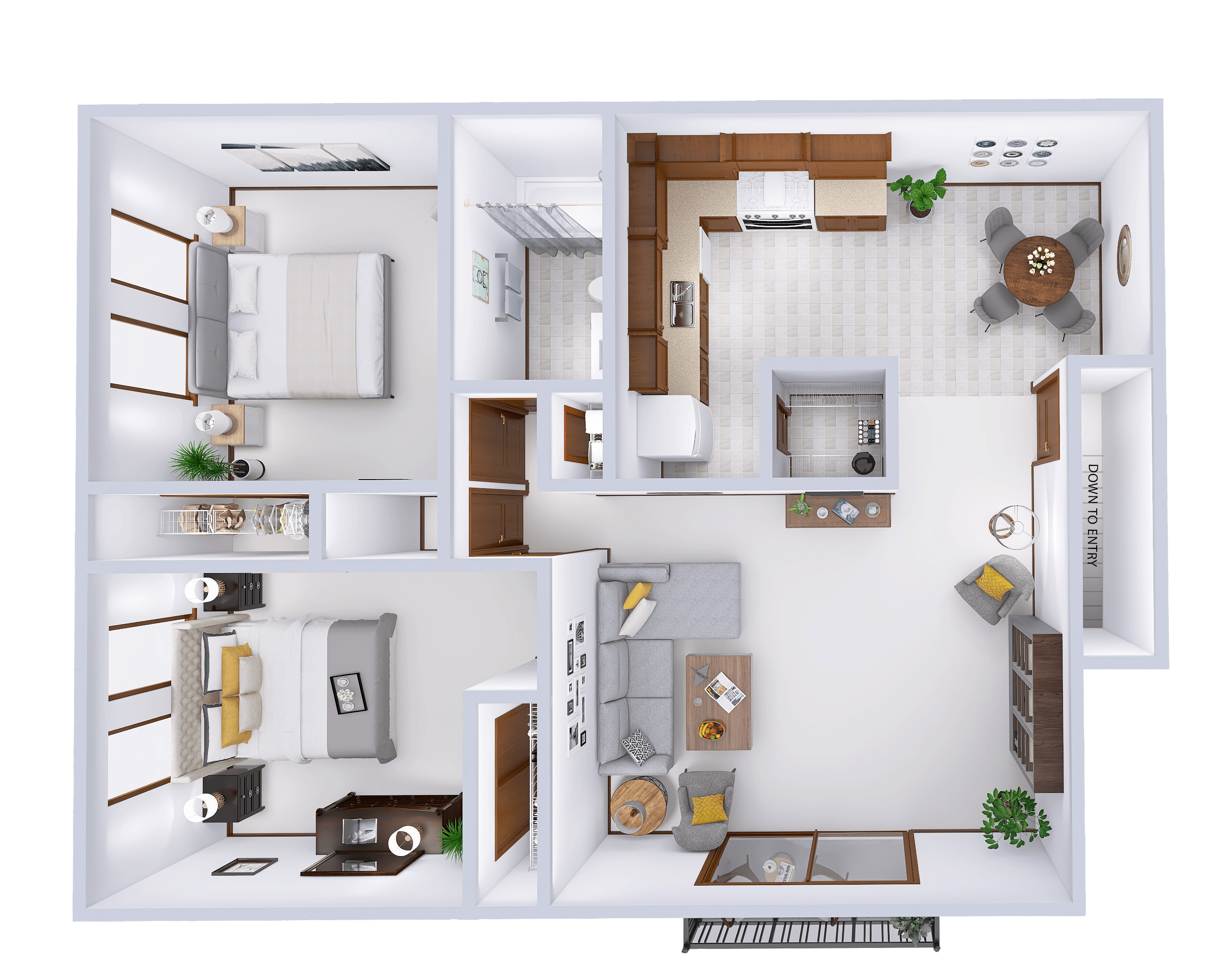 Phase 1 - 2 Bed, 1 Bath Garden Upper (D1)
