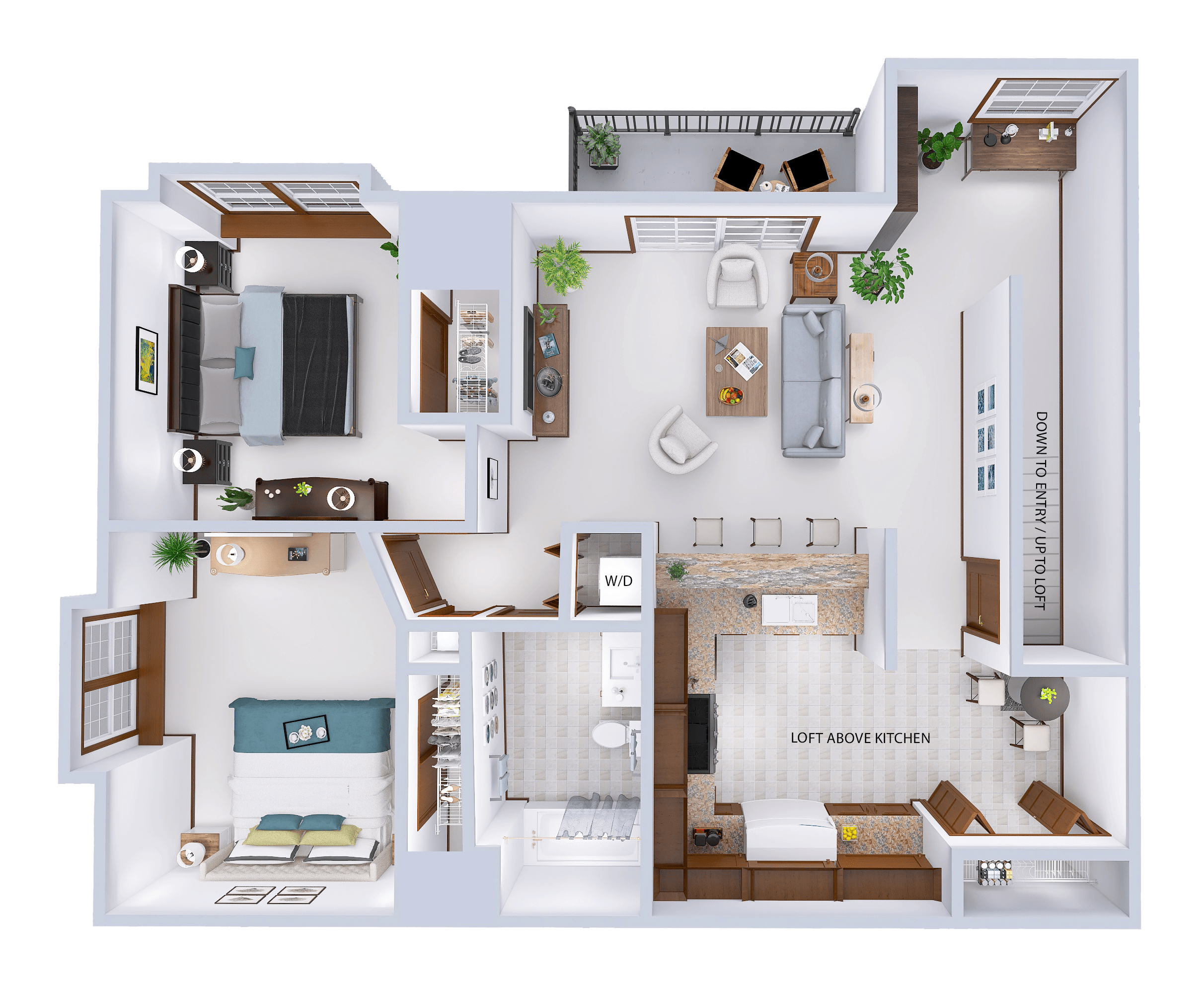 Phase 2 - 2 Bed, 1 Bath + Den, Park Loft Upper