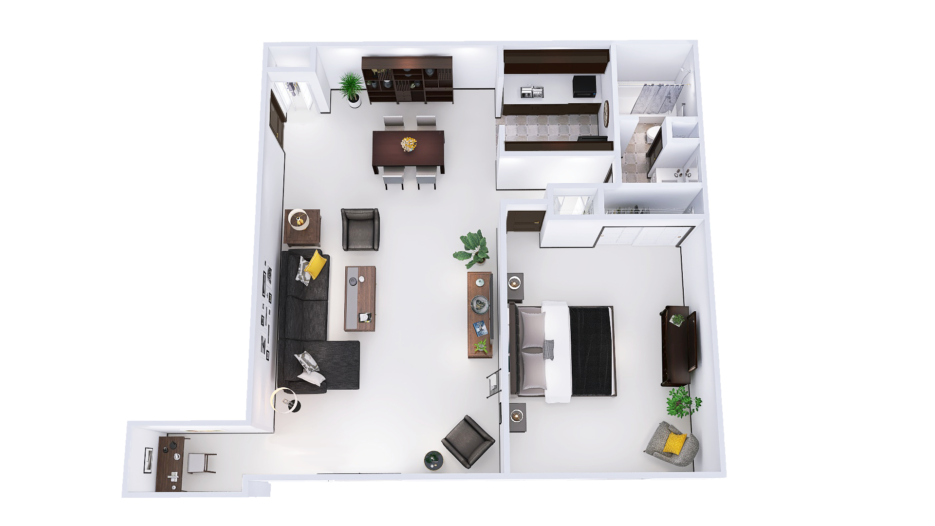 1 Bed 1 Bath + Den (A1)