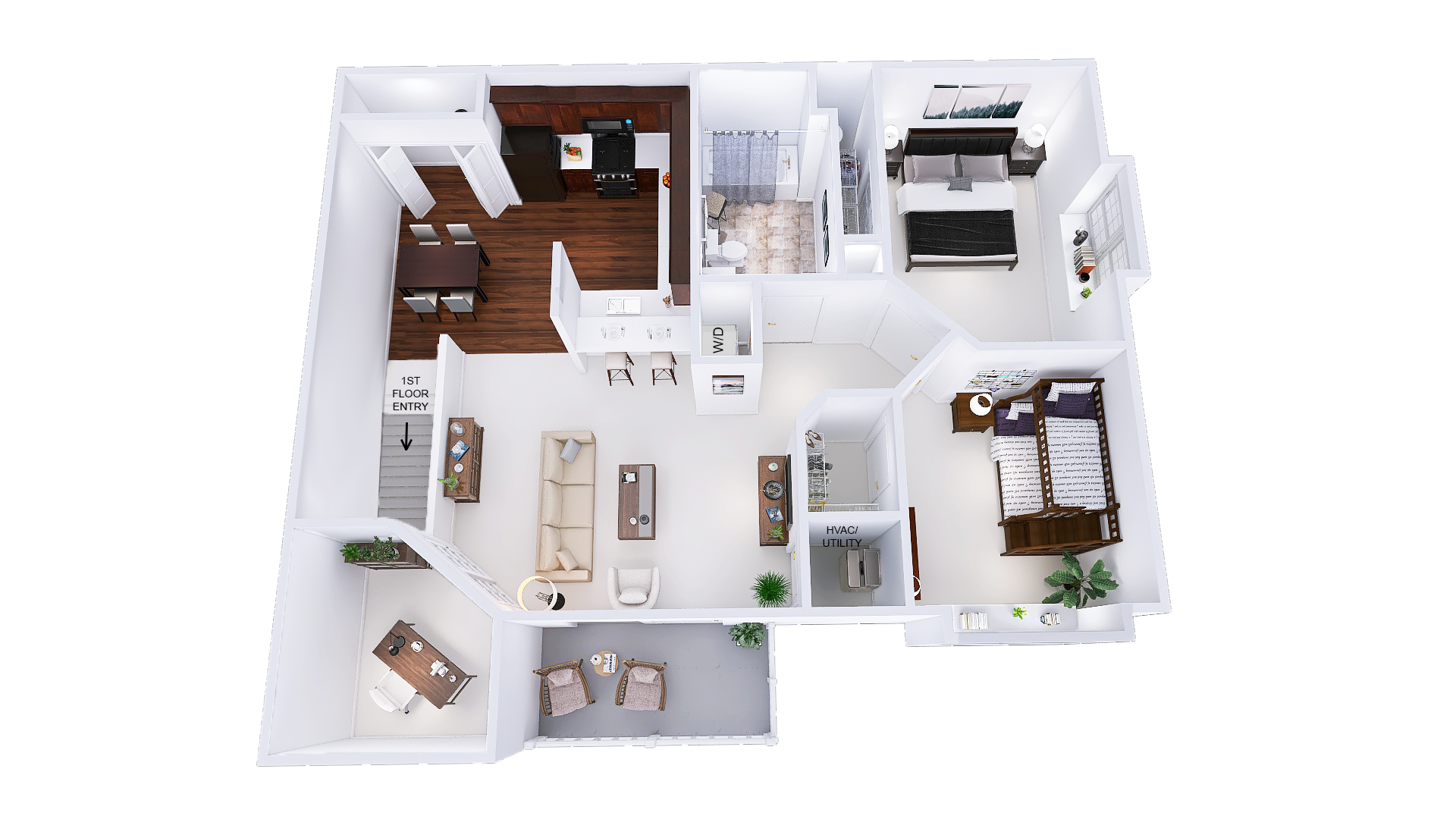 Phase 3 - 2 Bed, 1 Bath + Den Upper