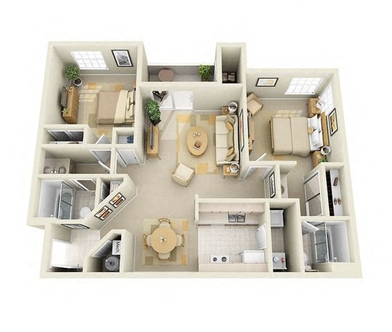 Alisal 2 Bedroom 2 Bathroom Floor Plan Alisal 2 Bedroom 2 Bathroom Floor Plan