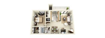 Aspen Floor Plan 1 Bedroom 1 Bathroom  in Albuquerque, NM