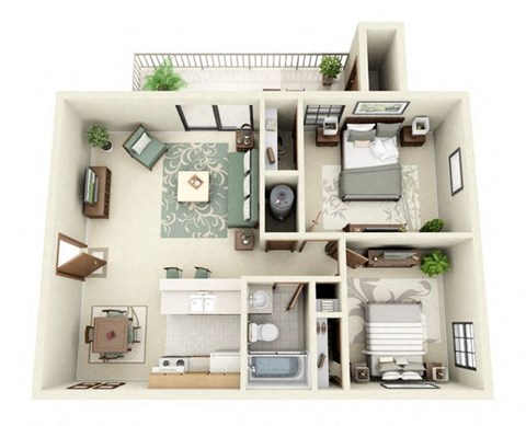 Elm Floor Plan 2 Bedroom 1 Bathroom Elm Floor Plan 2 Bedroom 1 Bathroom in Albuquerque, NM
