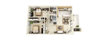 Magnolia Floor Plan 2 Bedroom 2 Bathroom in Albuquerque, NM