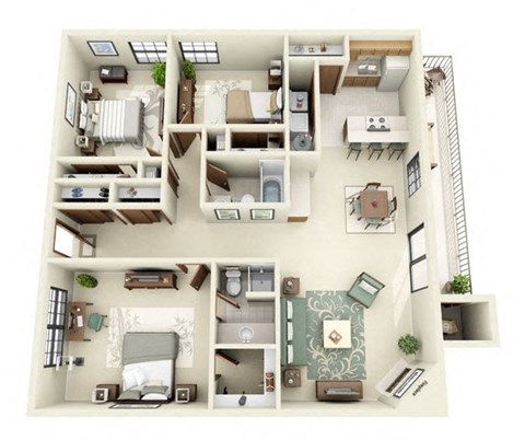 Willow Floor Plan 3 Bedroom 2 Bathroom Willow Floor Plan 3 Bedroom 2 Bathroom in Albuquerque, NM
