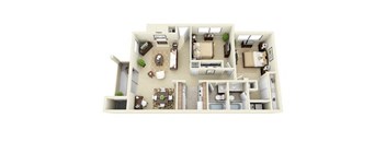 The Mesquite 2 Bed 2 Bathroom Floorplan in Laughlin, Nevada