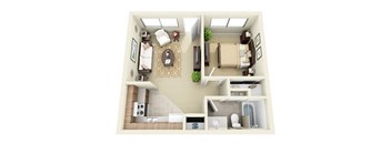 The Nugget 1 Bed 1 Bathroom Floorplan in the Laughlin School District