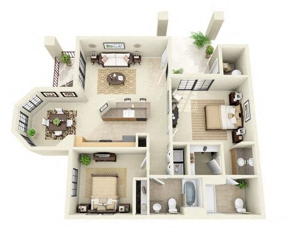 Ventana | 2 Bedroom 2 Bathroom Floor Plan Ventana | 2 Bedroom 2 Bathroom Floor Plan