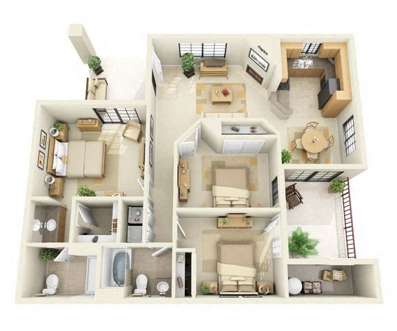 Tubac | 3 Bedroom 2 Bath Floor Plan Tubac | 3 Bedroom 2 Bath Floor Plan
