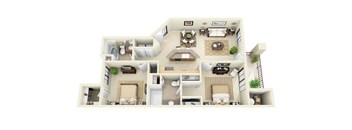 Sedona | 2 Bedroom 2 Bathroom Floor Plan