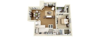 Antigua | 1 Bedroom 1 Bathroom Floor Plan