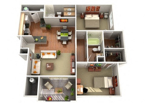 Primrose Floor Plan 2 Bedroom 2 Bath Apartments in Glendale AZ