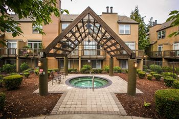 Relaxing Year Round Spa and Hot Tub at Apartments in Downtown Portland Suburb