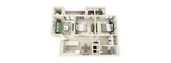  Preston | 2 Bedroom 1 Bathroom Floor Plan