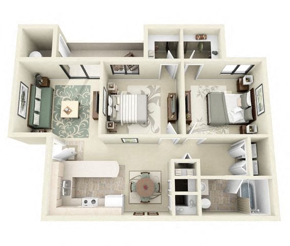 Preston | 2 Bedroom 1 Bathroom Floor Plan Preston | 2 Bedroom 1 Bathroom Floor Plan