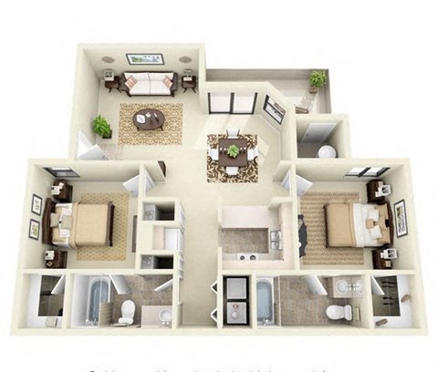 Sterling | 2 Bedroom 2 Bathroom Floor Plan